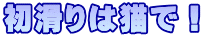 初滑りは猫で！