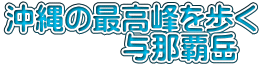 沖縄の最高峰を歩く 　　　　与那覇岳