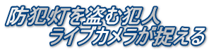 防犯灯を盗む犯人 　　　ライブカメラが捉える