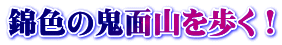 錦色の鬼面山を歩く！
