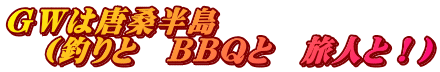 ＧＷは唐桑半島 　（釣りと　ＢＢＱと　旅人と！）