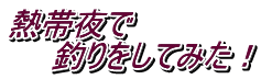 熱帯夜で 　　釣りをしてみた！